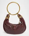 Chloé Brarcelet Mini Top-handle Bag In Grained Leather In Red