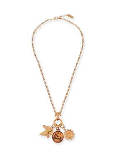 CHLOÉ BRASS NECKLACE WITH CHARMS
