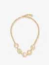 Chloé Brass Script Necklace In Gold