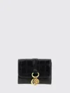 Chloé Small Alphabet Tri-fold In Croco-effect Leather Black Size Onesize 100% Calf-skin Leather In Black