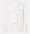 Chloé Broderie Anglaise Cotton Poplin Blouse In White