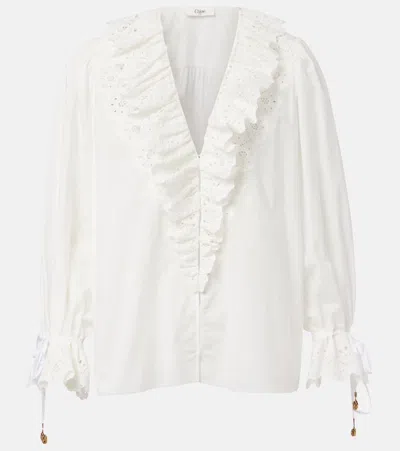 CHLOÉ CHLOÉ BRODERIE ANGLAISE COTTON TOP