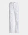 Chloé Broderie Anglaise Denim Straight-leg Jeans In White