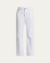 Chloé Broderie Anglaise Denim Straight-leg Jeans In White
