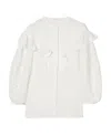 Chloé Broderie-anglaise Ruffled Blouse In White