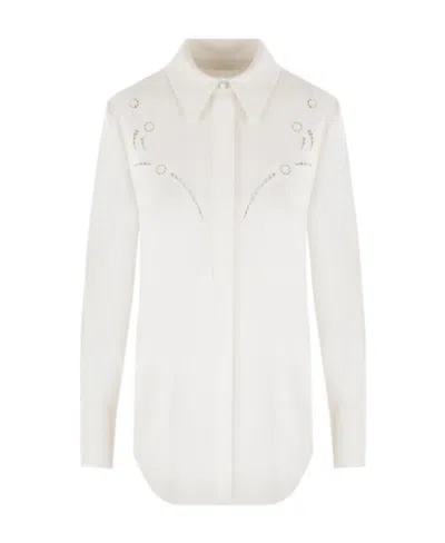 CHLOÉ CHLOÉ LACE DETAILED LONG-SLEEVED SHIRT