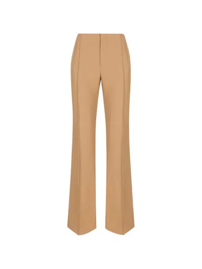 Chloé Wool Straight-leg Pants In Beige