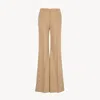 Chloé Pintuck Bootcut Trousers In Brown