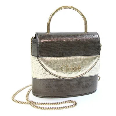 Pre-owned Chloé Bronze Gray Leather Handbag Shoulder Bag ()