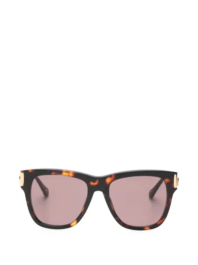 Chloé 长方形框太阳眼镜 In Brown