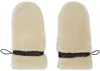 Chloé Brown & Beige Shearling Mittens In 25c Chocolate