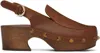 Chloé Brown Aurna Clogs In 244 Ochre Delight