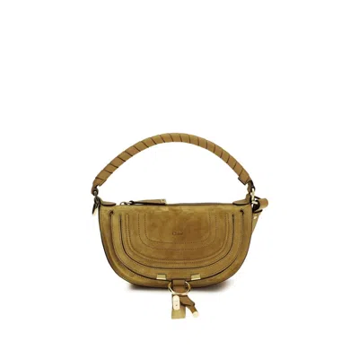 Chloé Brown Calf Leather Bos Taurus Shoulder Bag In Gold