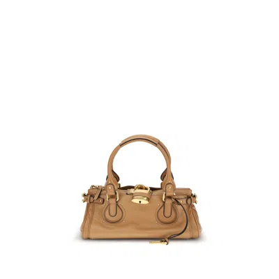 Chloé Brown Calf Leather Bos Taurus Shoulder Bag In Orange