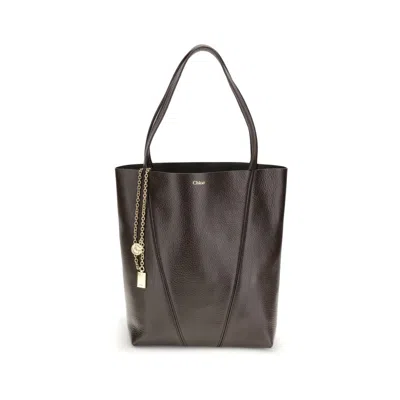 Chloé Brown Calf Leather Bos Taurus Shoulder Women's Bag In Brown