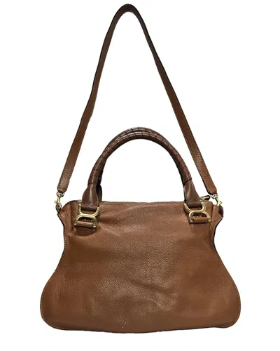 Chloé Brown Calfskin Leather Medium Marcie Top Handle Bag (authentic Pre-loved)