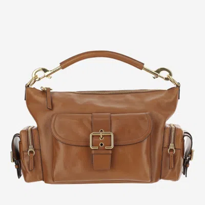CHLOÉ WOMEN BROWN CAMERA BAG IN SHINY LEATHER, ONESIZE LUXURY SHOULDER BAGS FOR WOMEN DARVEYS