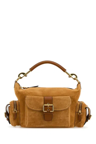 Chloé Medium Suede Camera Shoulder Bag In Brown