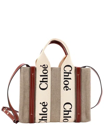Chloé Brown Canvas & Leather Woody Convertible Tote Small (authentic Pre-  Loved)