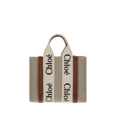 Chloé Brown Canvas Handbag