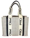 Chloé Brown Canvas Woody Ribbon Medium Tote (authentic Pre-loved) In Gray