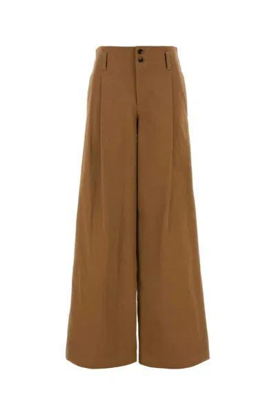 Chloé Brown Cotton Wide-leg Pant