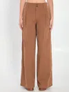 Chloé Pleated Garment-dyed Cotton-canvas Straight-leg Pants In Brown
