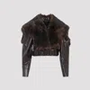 Chloé Brown Cow Leather Jacket In Animal Print