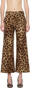 Chloé Cropped Leopard-print Cotton-velvet Straight-leg Pants In 26a Worn Brown