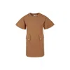 Chloé Panelled Cotton Dress In Brown