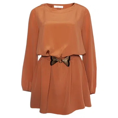 Pre-owned Chloé Chloe, Brown Dress With Waist Belt