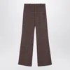 Chloé Brown Flared Checkered Wool Trousers
