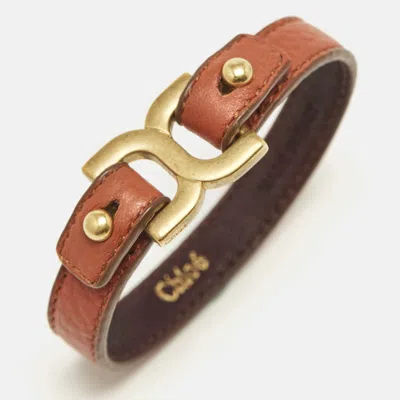 Pre-owned Chloé Brown Gold Tone Bracelet