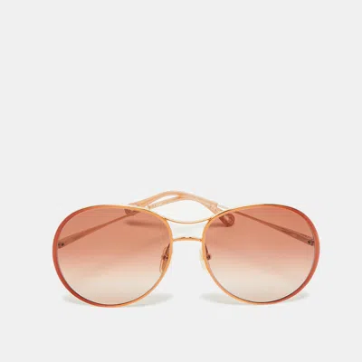 Pre-owned Chloé Brown Gradient Ch0016s Aviator Sunglasses