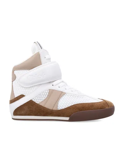 CHLOÉ BROWN HIGH TOP SNEAKERS