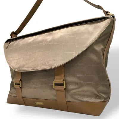 Pre-owned Chloé Brown Khaki Nylon Leather Shoulder Bag ()