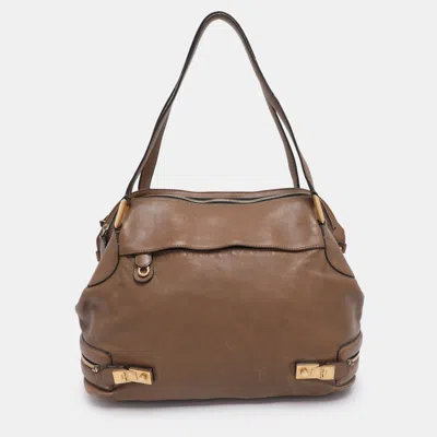 Pre-owned Chloé Brown Leather Carryall Satchel