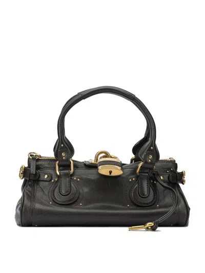 Chloé Brown Leather Handbag In Black
