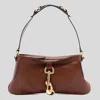 Chloé Brown Leather Kerala 25 Shoulder Bag In Dark Ebony