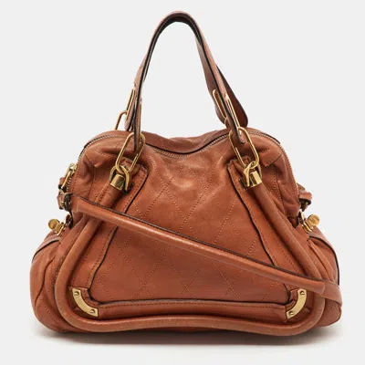 Pre-owned Chloé Brown Leather Medium Paraty Shoulder Bag