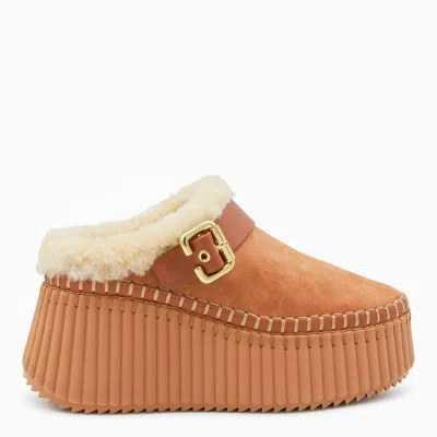 Chloé Brown Leather Sandals