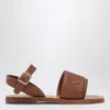 Chloé Logo-embroidered Sandals In Brown