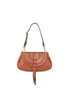 Chloé Brown Leather Small Marcie Clutch