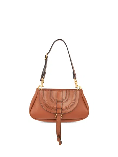 Chloé Brown Leather Small Marcie Clutch