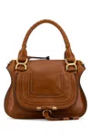 Chloé Marcie Mini Double Carry Leather Shoulder Bag In Claybrown