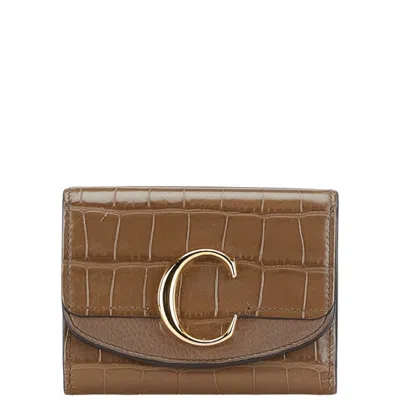 Pre-owned Chloé Brown Leather Wallet (tri-fold) ()