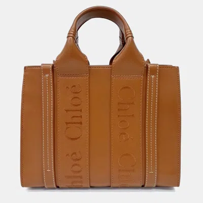 Pre-owned Chloé Brown Leather Woody Bag Small