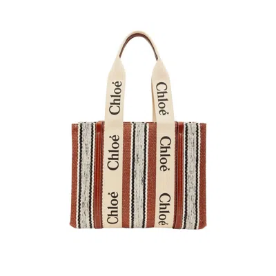 Chloé Brown Linen Tote Bag