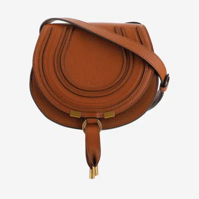 Chloé Small Leather Marcie Saddle Bag In Brown