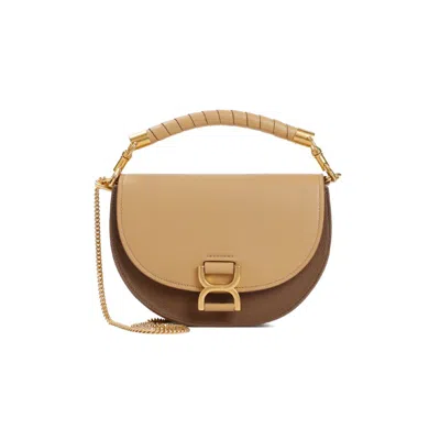 Chloé Brown Marcie Leather Bag In Creamy Brown